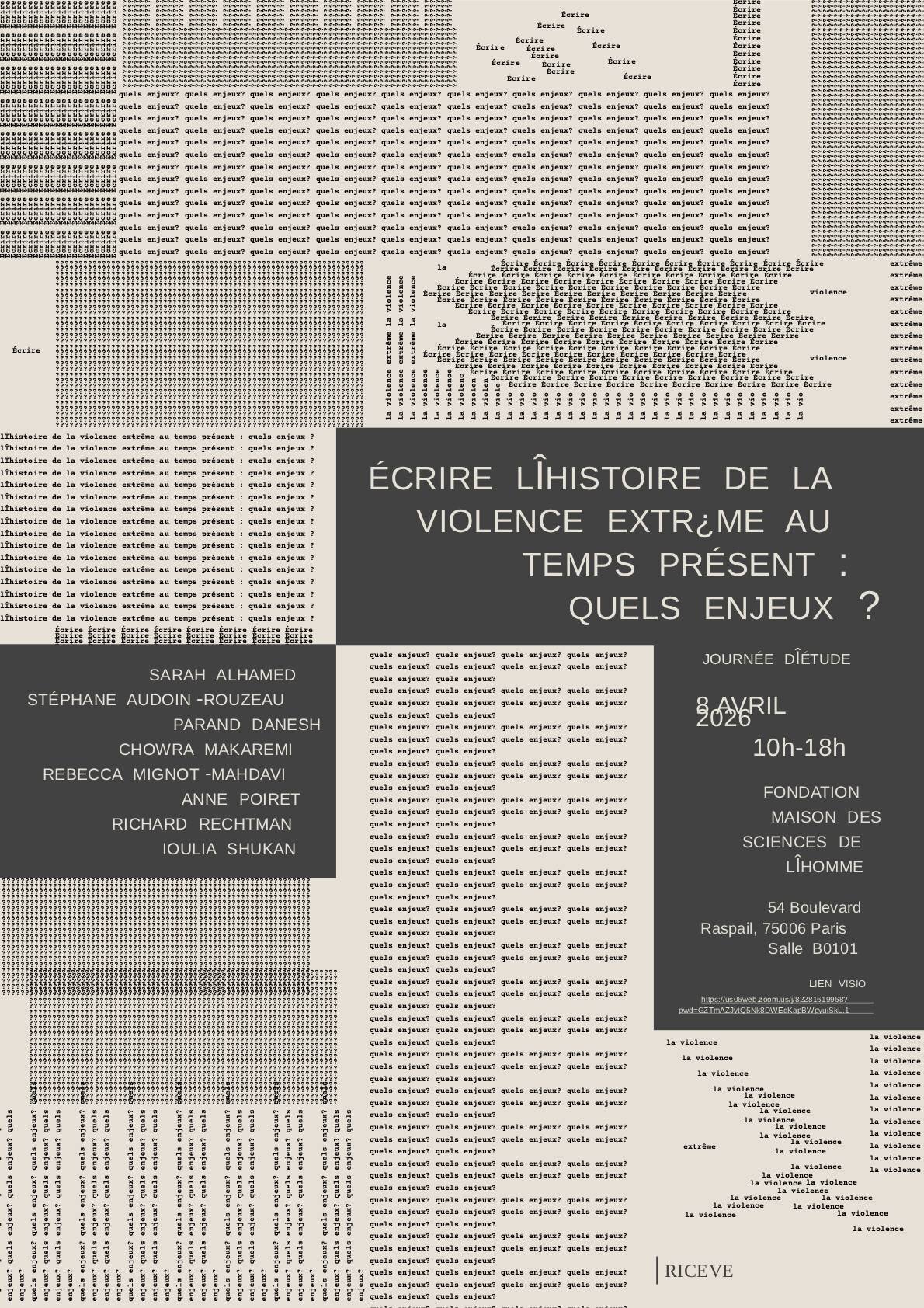 Journée d'étude du programme RICEVE