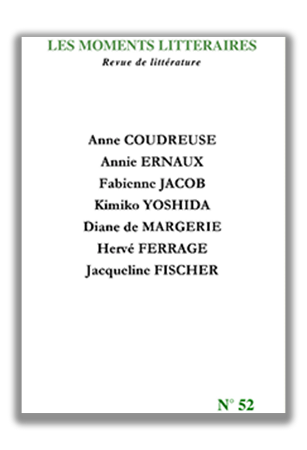 Couverture des Moments littéraires n°52