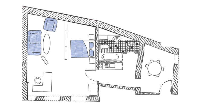 Plan grands studios 29 39 Maison Suger résidence de recherche à Paris