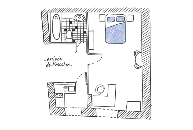 Plan studio 32 Maison Suger résidence de recherche à Paris