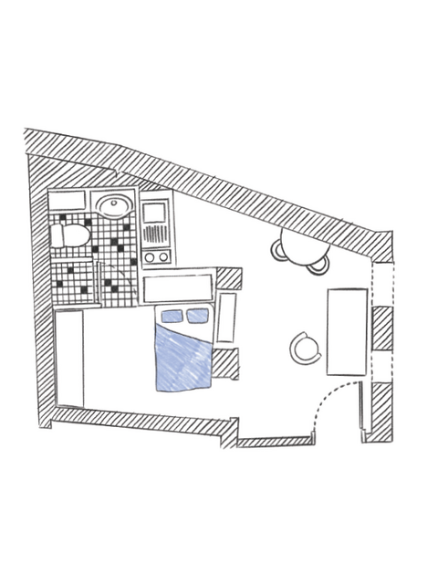 Plan studio 19 - Maison Suger résidence de recherche à Paris
